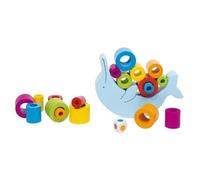 Wooden dolphin balancing game