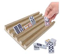 Wooden Domino Racks holder, Domino Stand Domino Holders Organizer Tray Mexican Train Dominoes Domino Holders Domino trays set Domino Games holder Stand 4PCS (not Included Dominoes)