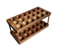Wooden Egg Holder For Kitchen Counter - Double Layer Storage Rack For Eggs - Space Saving Organizer F́or Home Cooks - Farmhouse Style Desktop Stand 2024