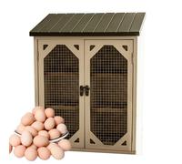 Wooden Egg Storage Cabinet, Farmhouse Egg Holder, Fresh Eggs Storage Rack with Wire Mesh Doors Window, Rustic Eggs Organizer for Home, Kitchen, Countertop, Pantry, Grocery