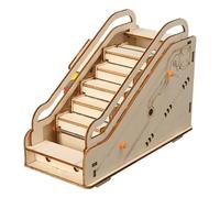 Wooden Escalator, Handcraft Model, Puzzle Costruzione, Scientific Experiment Kit, Smooth Brain Teaser, Handmade Educational Toy, 6,42 x 3,54 x 4,69 pollici, for Home Decor, Engineering
