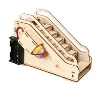 Wooden Escalator Model - Puzzle Wooden Escalator Toy, Handcraft Model For Assembling, Scientific Experiments Device, Construction Kit Piece With Handmade Build, Educational Aid For Building