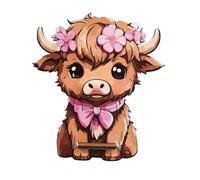 Wooden Eyeglass Holder Stand - Cute Cow Design | Desk and Vanity Organizer with Multi-Functional Storage for Glasses, Sunglasses, Accessories, Keys, Home, Office, Dorm, Bathroom, Bedroom, Entryway