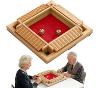 Wooden Flip Card Activity Set for Seniors - Dice & Number Matching, Engages Cognitive Function, Reduces Boredom, Soothes Anxiety, Promotes Relaxation, 23x23cm, 350g(Rot)