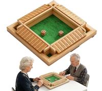 Wooden Flip Card Activity Set for Seniors - Dice & Number Matching, Engages Cognitive Function, Reduces Boredom, Soothes Anxiety, Promotes Relaxation, 23x23cm, 350g(Green)