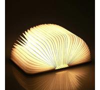 Wooden Folding Book Lamp, Magnetic Led Book Lamps, Decorative Lights/night Light, Usb Rechargeable Desk Lamp, Ideal Gift for Women/parents/kids (white