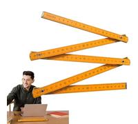 Wooden Folding Ruler - Traditional Metric Measuring Tool For Carpentry | 10 Fold High Precision Yardstick per Drawing and Teaching | Durevole e leggero portatile legno Ruler