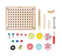 Wooden Gear Puzzle - Kids Table Matching Game, Fine Motor Grip Comfort Feature, Color Block Balance Style, Learning Gear Compact Design, Educational Toy for Girls, Boys, Children