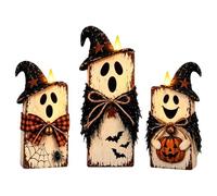 Wooden Ghost Figurine, Carved Spooky Sculpture, Handcrafted Tabletop Decor