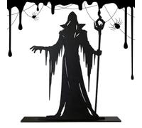 Wooden Gothic Sculpture - Ebony Silhouette Figurine, Rustic Carved Ornament