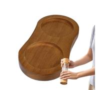 Wooden Grinder Organizer - Seasoning Bottle Holder, Salt Pepper Tray Unit