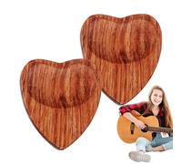 Wooden Guitar Picks, Heart Shape Ukulele Picks, 1,18 x 1,26 in Anti-Slip Pick Grips, Solid Wood Costrution, Smooth Texture Musician Pick for Bass, Chitarrista