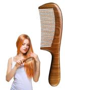 Wooden Hair Comb, Curly Hair Comb, Scalp Massager Combs, Handmade Hair Combs with Ergonomic Design for Travel and Daily Detangling of Thick, Curly, or Long Hairs (1 Piece)