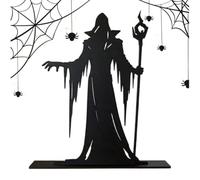 Wooden Halloween Decorations | Gothic Silhouette Rustic Sculpture |