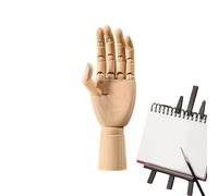 Wooden Hand Model - Posable Humanoid Joints, Right Hand Artist Manikin, Realistic Anatomy Sketching Tool, Movable Hardwood Sculpture | Flexible Finger Reference, Drawing, Painting, Desktop, Shelf