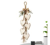 Wooden Heart Ornaments - Handmade Rustic Decorative Pendant Decor