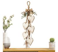 Wooden Heart Shaped Ornaments - 5-Piece Rustic Wall Hanging | Nautical Bea