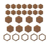 Wooden Hexagon Wall Art Decor, 27 PCS 3D Removable Hexagon Waall Stickers Honeycomb Deecor, Wood Heexagon Walll Decor Panels DIY Hexagonal Walll Decals for Office Living Room Bedroom Home Waall