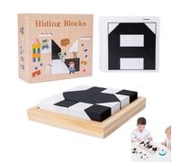 Wooden Hidden Block Puzzle, Hidden Building Blocks Puzzles Toys, Hiding Blocks Puzzle,Wooden Cube Puzzle Blocks Games,contain 40 Challenges Cards,Educational Assembly Puzzles (Single-version)