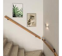 Wooden ils - Kit completo di guide antiscivolo per scale da parete, con supporto in ferro nero da 0,7 m, per scale interne, barra di sicurezza per anziani e disabili