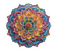 Wooden Jigsaw Puzzle - Wood, Flower-Shaped Puzzle | Unique Animal Piece Puzzles, Fine Motor Skills Learning Toy for Friends, Family, Children, Educational Play, Home Activity, Velft, Brain Development