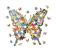 Wooden Jigsaw - Wooden 8.27 Inches, Wood Puzzles, 3D, Unique Puzzle | Colorful Butterfly Puzzl, Jigsaw Puzzles For Puzzle Lovers, Game,s Home Decor Butterfly