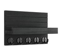 Wooden Key Rack - Wall Mounted Mail Organizer Shelf | Decorative Rustic Key Holder for Wall with Hooks, Entryway Storage for Letters, Magazines, Accessories, Sunglasses, Dog Leashes, Bedroom Decor