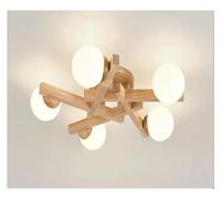 Wooden LED Ceiling Light And Glass Ball Pendant Light For Home Decoration