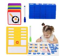 Wooden Letter Blocks - Spelling Games for Kids | Alphabet Blocks with Pen & Cards | Word Spelling Alphabet Cards Set, Motor Skills Improving Kids Play Bl0cks, Hand-Eye Coordination Toys