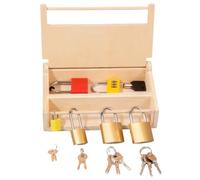 Wooden Lock Box for Seniors Cognitive Hand Training Activity Set