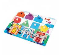 Wooden Lock & Shape Activity Board for Seniors, Focus and Dexterity Practice