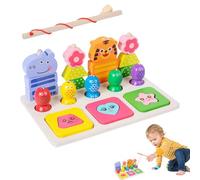 Wooden Magnetic Fishing Game, Funny Wood Matching Board Toy, 21.8/14.2/8.5 Inches, Early Learning Educational Set, Color Recognition Practice for Kids, Boys and Girls, Multicolor