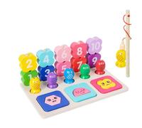 Wooden Magnetic Fishing Game, Funny Wood Matching Board Toy, 21.8/14.2/8.5 Inches, Early Learning Educational Set, Color Recognition Practice for Kids, Boys and Girls, Multicolor