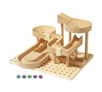 Wooden Marble Run Building Blocks For Kids - Educational Marble Track Const | Portable Roller Coaster Model Kits Christmas New Year Easter Birthday Holiday Teens Adults Family Kids Boys Girls Men