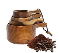 Wooden Measuring Set - Coffee Scoop | 5 Pcs Set - Cuillères De Mesure En Bois | Juego De Cucharas De Madera | Misurini In Legno | 2026 Pro | Sugar Salt Honey | Farmhouse | Walnut