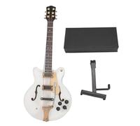 Wooden Miniature Guitar with Case, Mini Musical Instrument Model, Handcrafted Basswood Guitar Replica for Home Decoration and Music Lovers