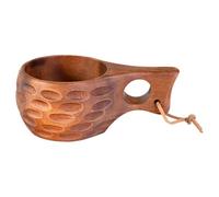 Wooden Mug, Water Mugs with Handle, Solid Wood Drinking Cups, Cozy Handles, Broad Use, Creative Style Coffee Mug, Multifunctional Salad Mugs for Milk, Tea, and Beverages, 15.5x8.5x6cm