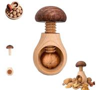 Wooden Mushroom Shaped Walnut Wood Clip, Mushroom-Shaped Screw Mechanism, Portable Walnut Cracking Tool, Wooden Spiral Nutcracker, for Nuts, Walnuts, Pecans and Other Nuts (1Pcs)
