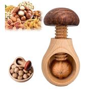 Wooden Mushroom Shaped Walnut Wood Clip, New Portable Walnut Cracking Tool, Chestnut Peeler Manual Nut Cracking Tools for Walnuts, Hazelnuts, Pecans, Chestnut (1Pcs)