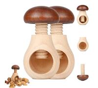 Wooden Mushroom Shaped Walnut Wood Clip, New Portable Walnut Cracking Tool, Wooden Kitchen Tool, Chestnut Peeler, For Nuts, Walnuts, Pecans And Other Nuts (2PCS)