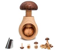 Wooden Mushroom Shaped Walnut Wood Clip,Portable Walnut Cracking Tool - Screw Mechanism,Handcrafted Wooden Nutcracker Tool,Chestnut Peeler Manual Nut Cracking Tools (1)