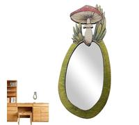 Wooden Mushroom Wall Mirror for Home 20x26in Irregular Realistic Design | Creative Vintage Botanical Mushroom Art with Decorative Frame for Bedroom Bathroom Entryway Living Room Wall Decoration