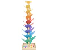 Wooden Music Tree - Natural Wood Height, Ball Drop Toy, Color Sorting Play | Rolling Leaf Sound Path, Toy, STEM Learning Toys for Development, Indoor Playroom