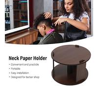 Wooden Neck Paper Organizer | Sanitary Paper Holder for Barber Shops/Salons | Disposable Neck Paper Container with Wall Mount & Tabletop Use