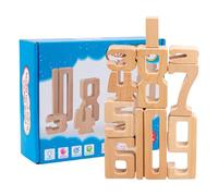 Wooden Number, Stacking Number Toys, Kid-Safe Easy Grasp Puzzle Style Stackable Shapes, Digit Blocks for Educational Matching Toys, Preschool Learning Activities
