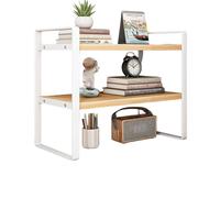 Wooden Open Bookcas Office Furniture Small Storage Bookshelf Modern Metal and Wood Standing Etagere Bookcase for Home Office Living Room Bedroom(bianca,50 * 20 * 36cm)