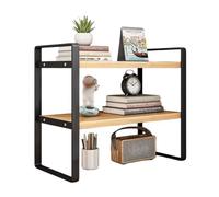 Wooden Open Bookcas Office Furniture Small Storage Bookshelf Modern Metal and Wood Standing Etagere Bookcase for Home Office Living Room Bedroom(Zwart,40 * 20 * 36cm)