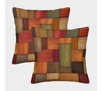 Wooden Panels-Modern Interior Design Federe Cuscini Per Divano Decorative Art Fodere Per Cuscini Set 2 Pezzi Moderni Da Letto Per Salotto 50x50cm