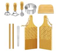 Wooden Pasta Making Set - 12-Piece Pasta Making Tool Set | Manual Pastas Makings Sets| Dumpling Cooking Accessories For Desserts, Wontons, Pies