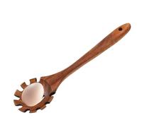 Wooden Pasta Spoon - 12.6 Inch Kitchen Cooking Spoon | Wood Kitchen Serving Tool - Wooden Pasta Serving Spoons with Hangable Hole Design for Home Cooking Stirring Mixing Use